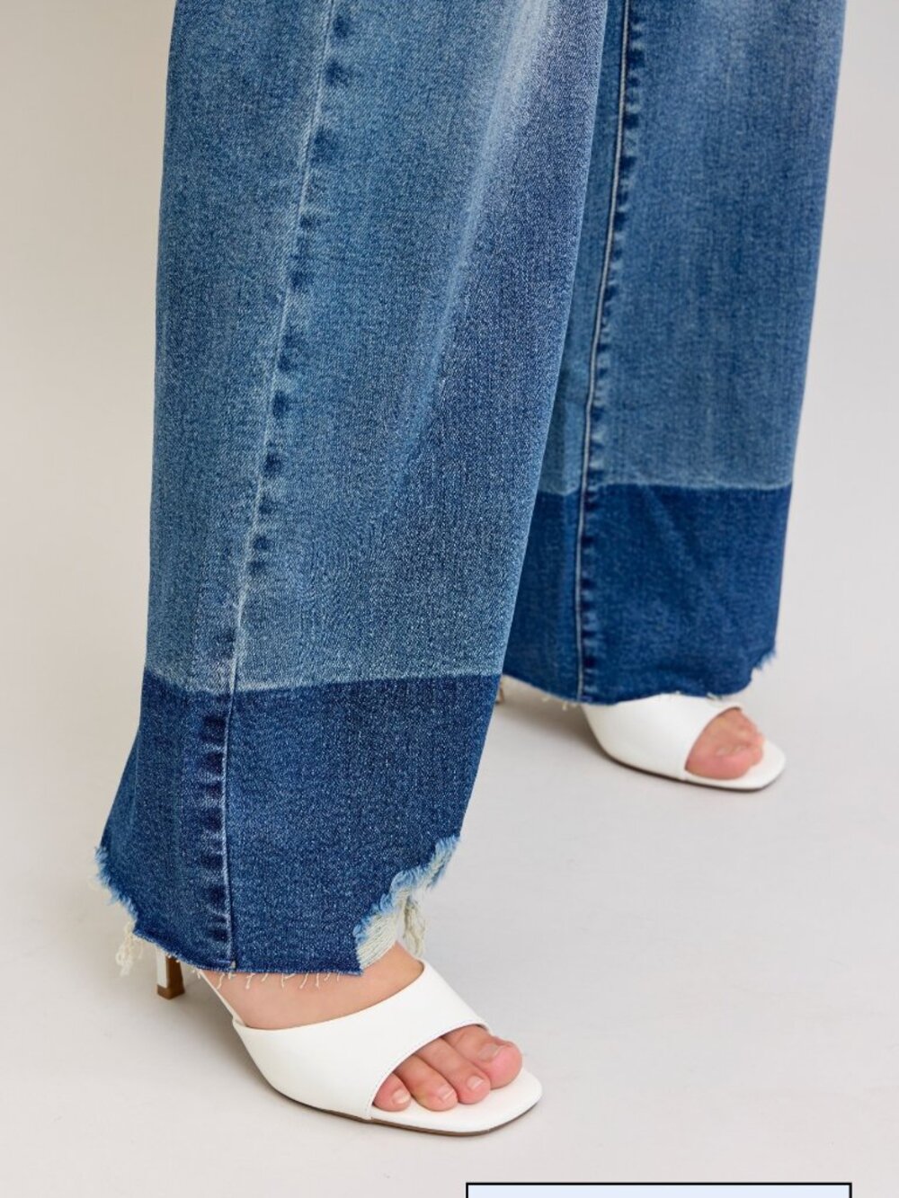Raw Hem High Waist Column Straight Jeans - Picture 2 of 7